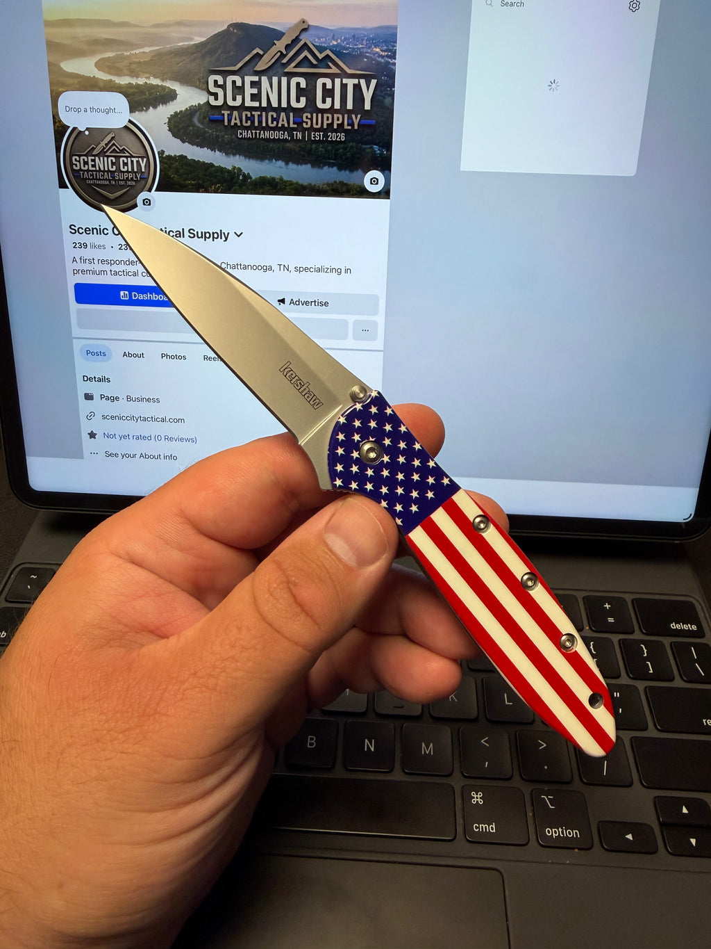 Kershaw Leek- USA flag